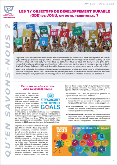 QSN # 132 – Les 17 objectifs de développement durable (ODD) de l’ONU, un outil territorial ?