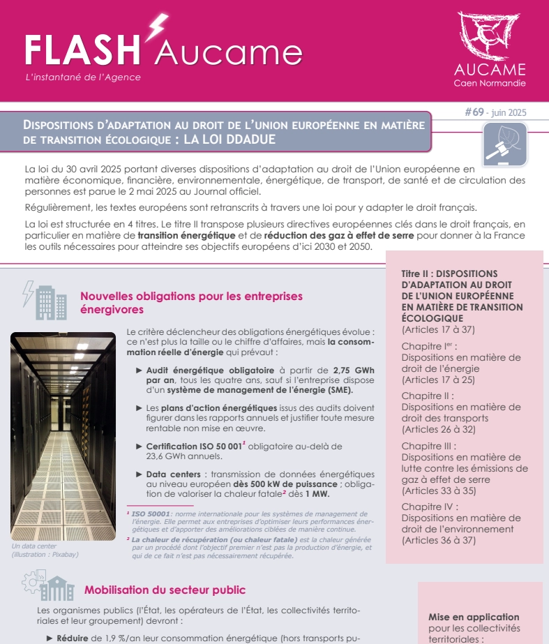 Flash' #69 - Transition écologique : la loi DDADUE