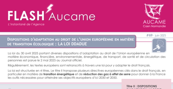 Flash' #69 - Transition écologique : la loi DDADUE
