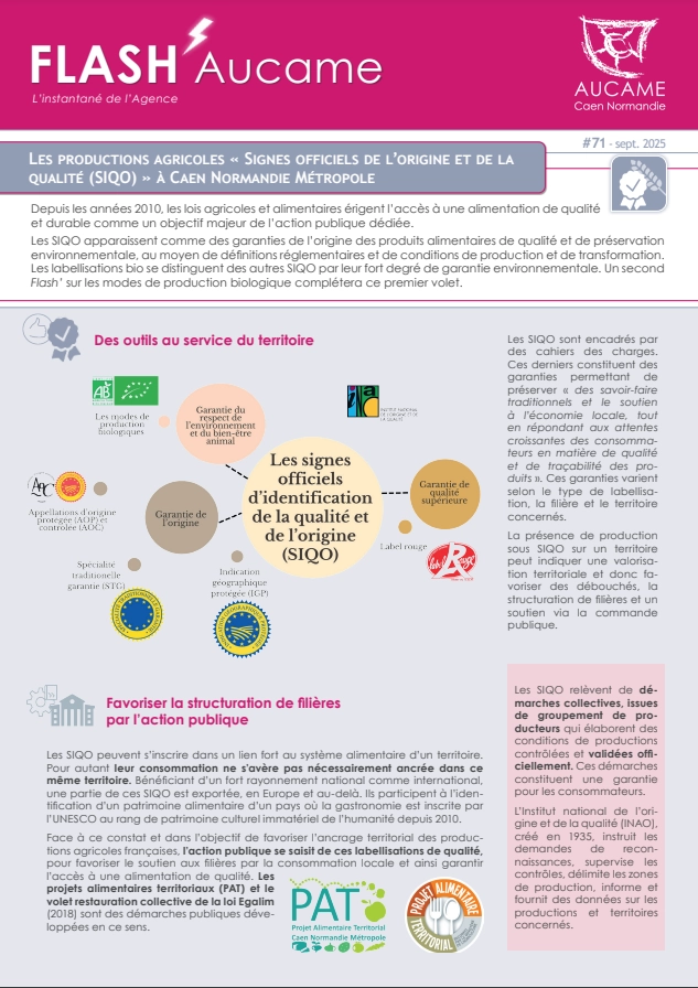Les productions agricoles SIQO sur Caen Normandie Métropole