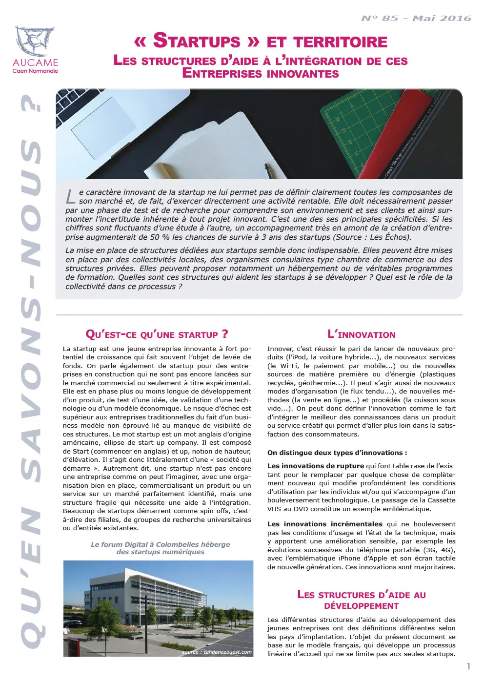 Startups et territoire : les structures d'aide à l'intégration de ces entreprises innovantes