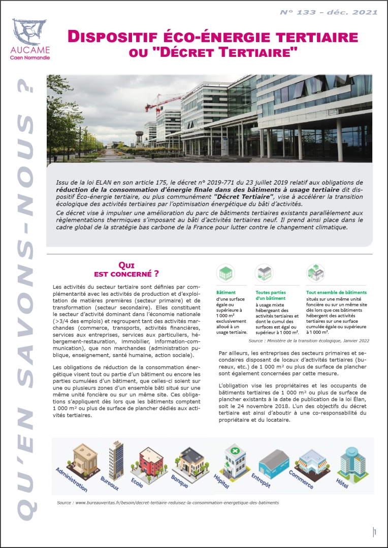QSN #133 - dispositif éco-énergie tertiaire ou Décret Tertiaire