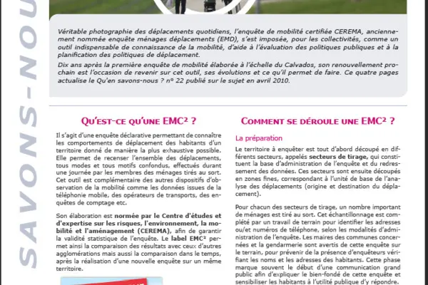 QSN # 130 - L’enquête de mobilité certifiée CEREMA (EMC²)