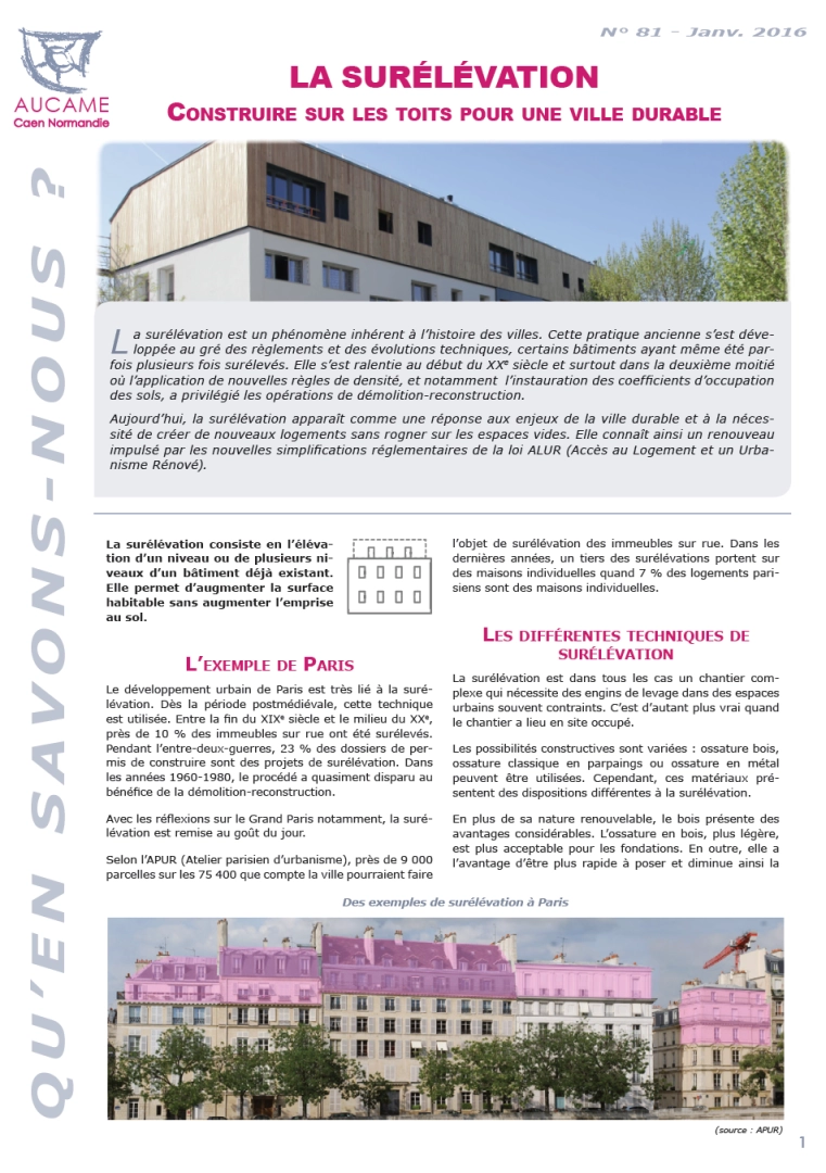 QSN #81 : La surélévation : construire sur les toits pour une ville durable