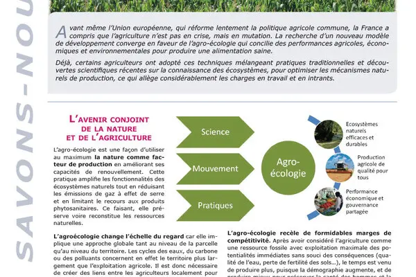 L'agro-écologie : la triple performance agricole, naturelle et économique.