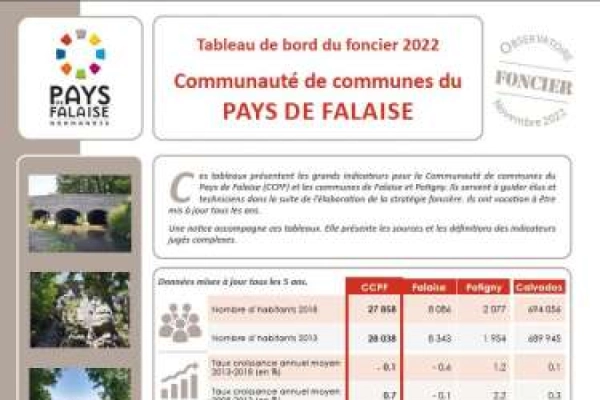 Observatoire foncier Pays de Falaise - Edition 2022