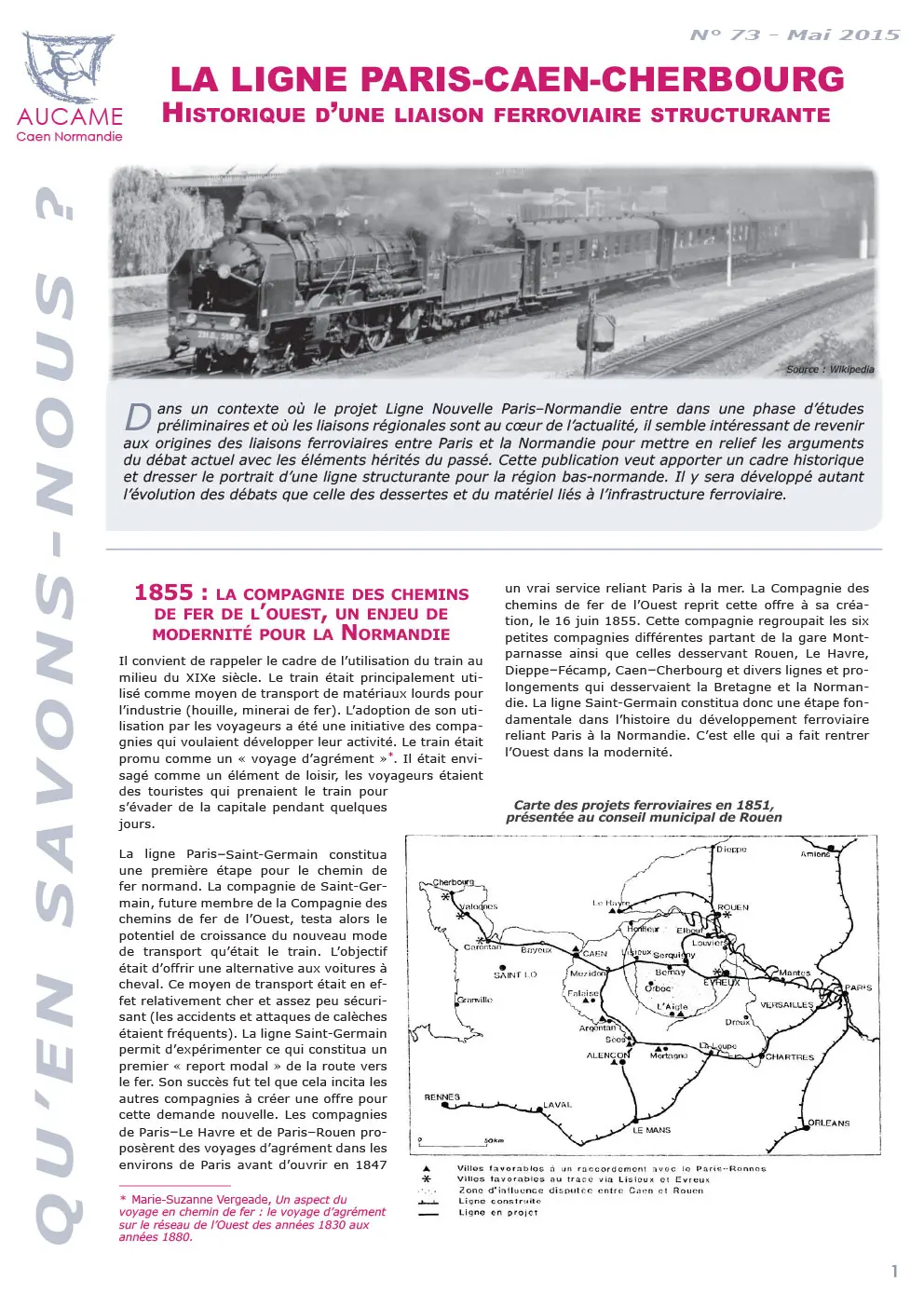 La ligne Paris-Caen-Cherbourg : historique d'une liaison ferroviaire structurante
