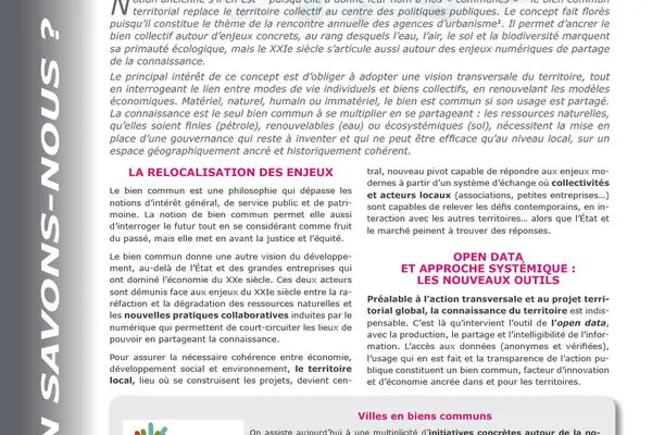 Le bien commun territorial : un capital à préserver et à partager