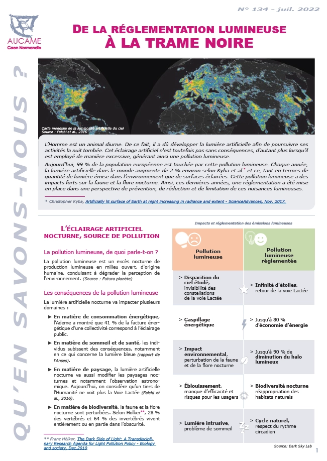 QSN # 134 - De la réglementation lumineuse à la trame noire