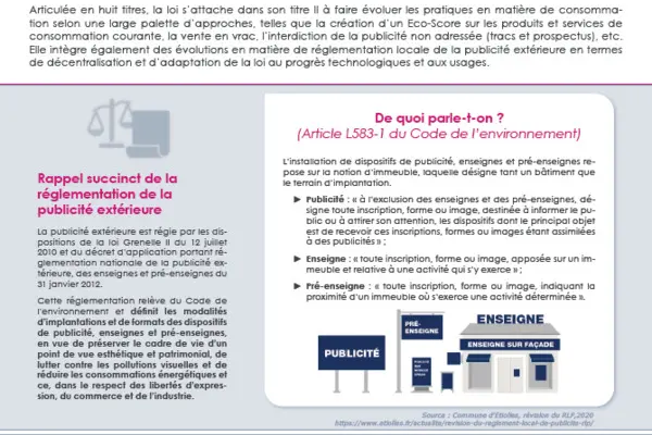 Flash' # 19 - POLICE DE LA PUBLICITÉ EXTÉRIEURE :  principes généraux et évolutions induites par la loi Climat et résilience