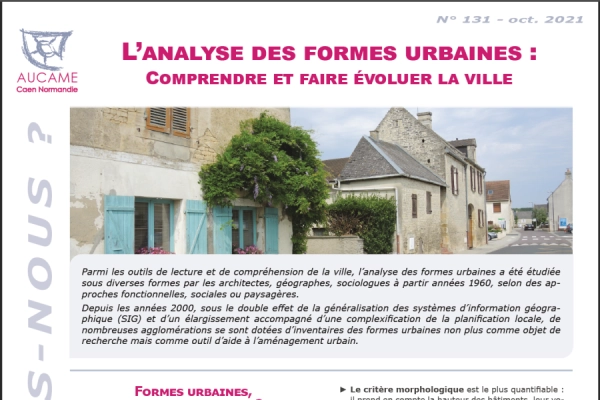 QSN #131 - L’analyse des formes urbaines : comprendre et faire évoluer la ville.